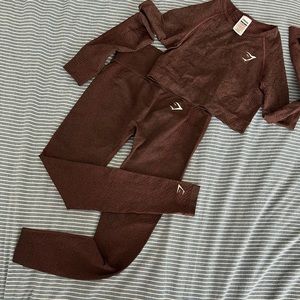 Gymshark Vital Seamless set- Brown Marl